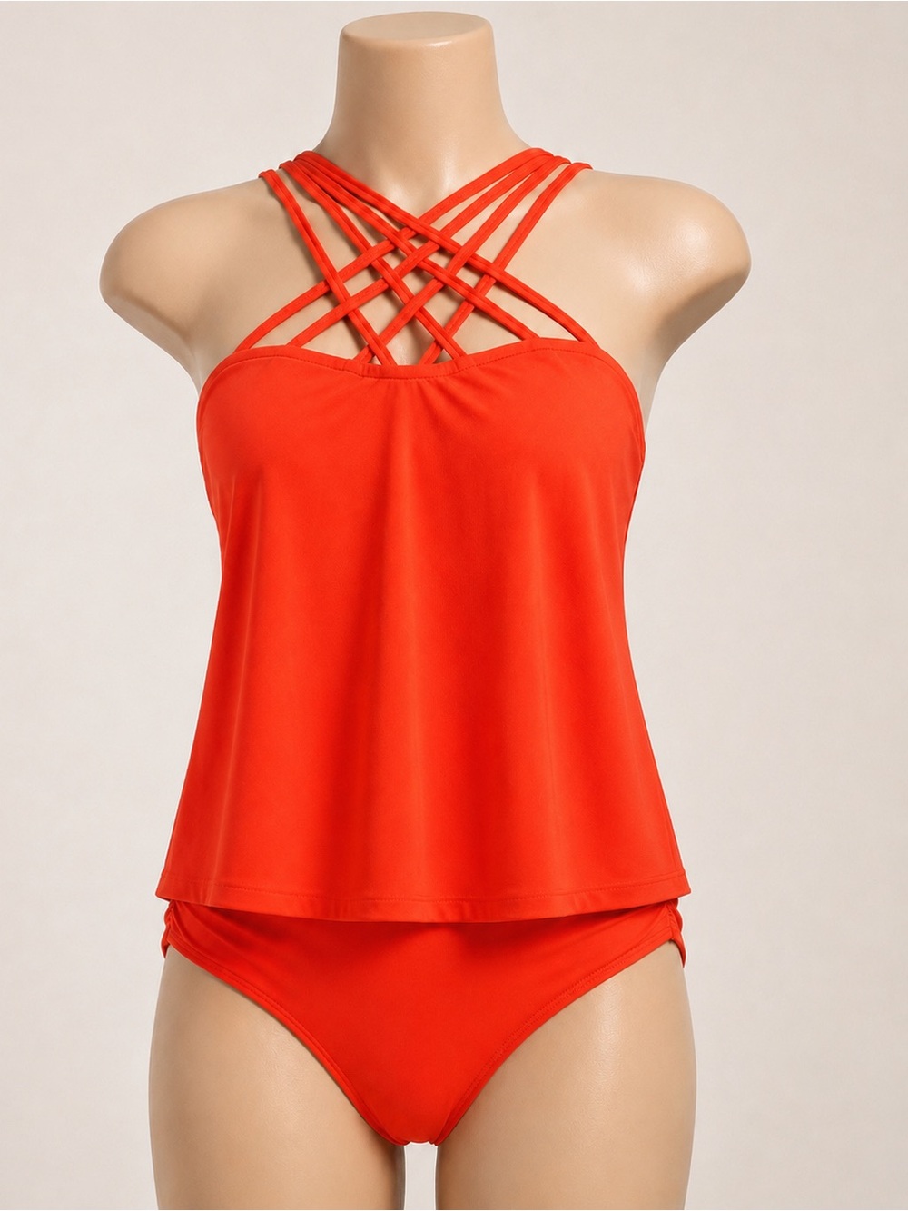 Magicsuit By Miraclesuit Soma Size 16 NWT Strappy  Orange Tankini Top & Bottoms